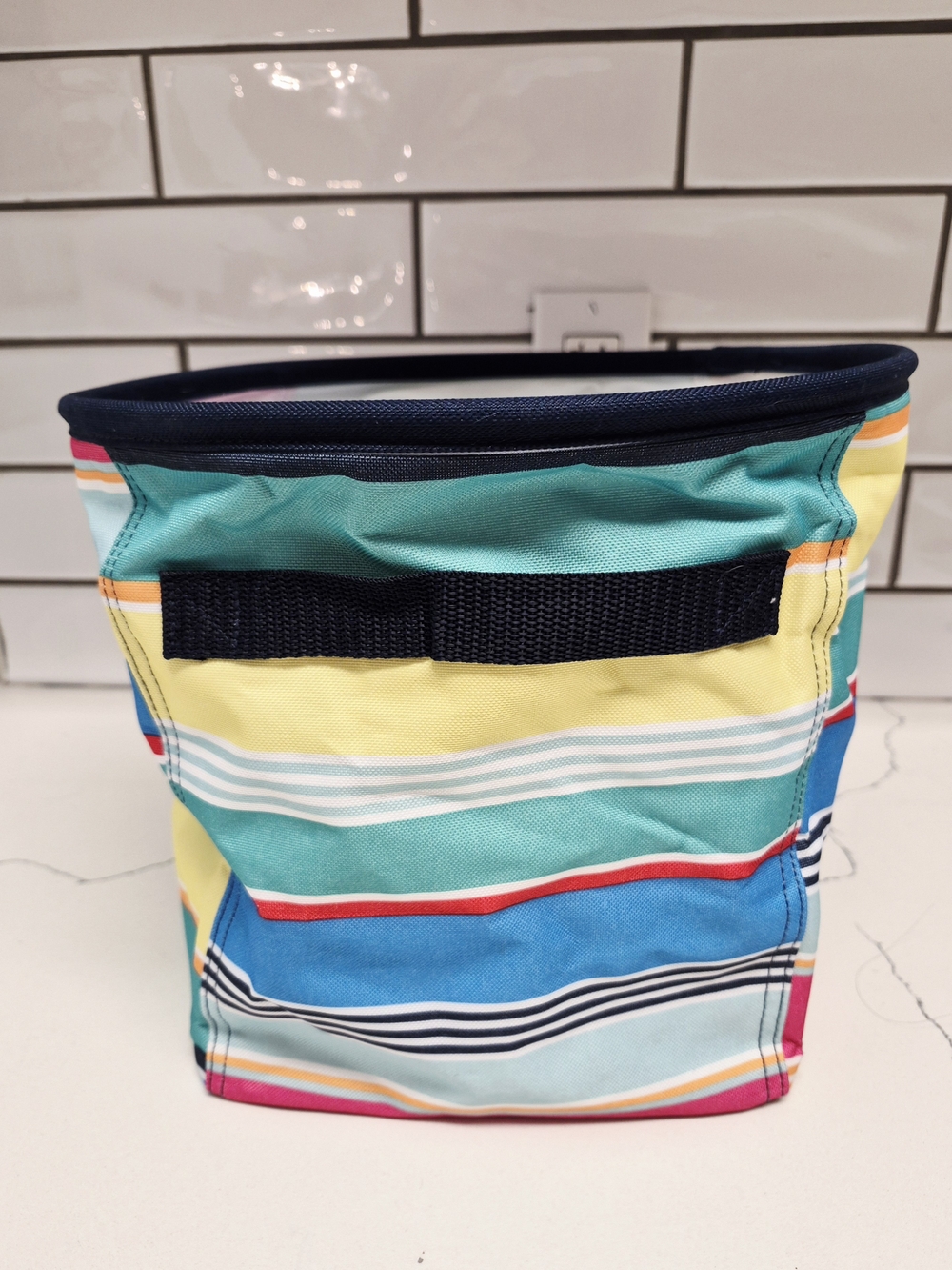 thirty-one Multicolor Striped Storage Pouch - Teal, Yellow, Blue, Red